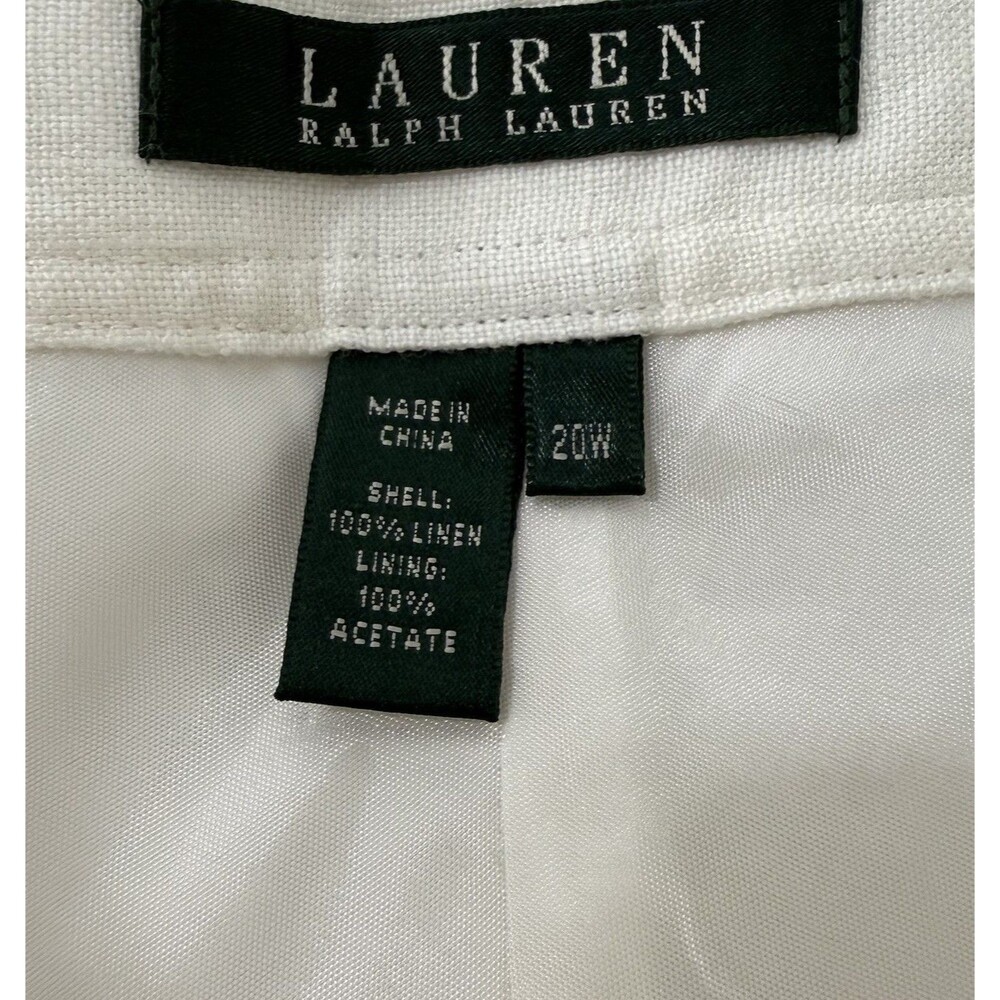 Lauren Ralph Lauren White Linen Maxi Skirt Lined  Women’s Size 20W Coastal NWT - Picture 8 of 11